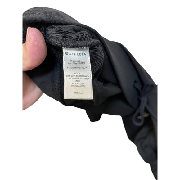 Athleta Women's Drawstring Shorts Black Elastic Waist Zipper Pockets Size M - Picture 4 of 7